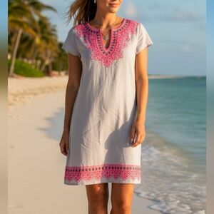 Vineyard Vines "Island" Embroidered Tunic Dress